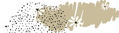 Transparent Floral Beige and Black Doodle Design with Daisies