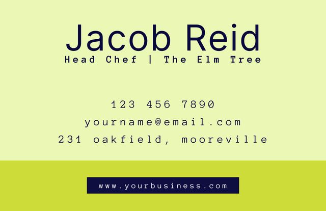 Modern Professional Business Card for Head Chef - Download Free Stock Templates Pikwizard.com