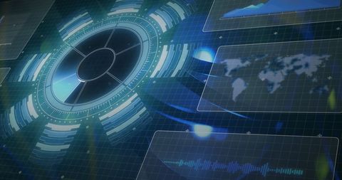 Futuristic Data Processing and Global Business Interface - Download Free Stock Images Pikwizard.com
