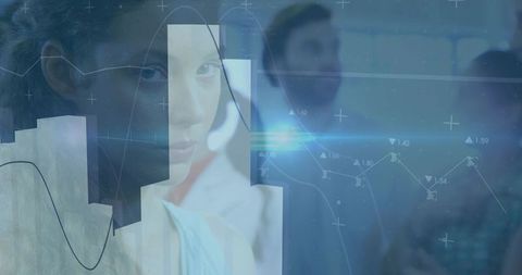 Digital Interface Analysis with Futuristic Technology Overlay