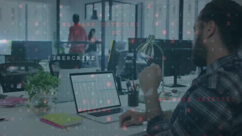 Cybersecurity Alert in Modern Office Environment