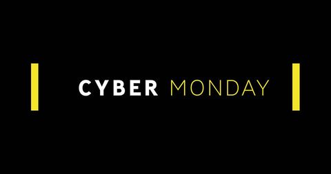 Cyber Monday Sales Promotion Banner on Black Background - Download Free Stock Images Pikwizard.com