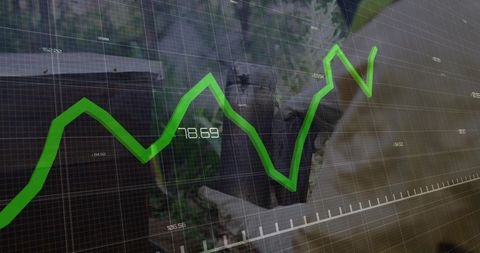 Elder with Binoculars Analyzing Data Overlay in Forest