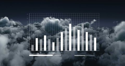 digital bar graph superimposed over atmospheric clouds - Download Free Stock Images Pikwizard.com