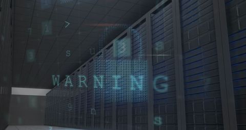 Digital Warning in High Tech Server Room Environment - Download Free Stock Images Pikwizard.com