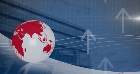 Global Networking with Upward Trends and Technology Icons - Download Free Stock Images Pikwizard.com