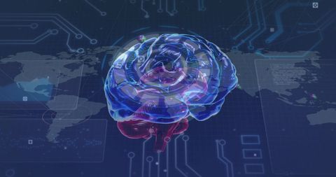 Digital Interface With Virtual Brain and Global Network - Download Free Stock Images Pikwizard.com