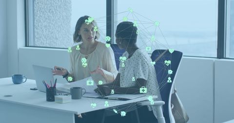 Using Digital Connectivity for Enhanced Business Communication in Office - Download Free Stock Images Pikwizard.com