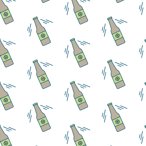 Seamless Pattern of Clovers and Bottles on Transparent Background - Download Free Stock Videos Pikwizard.com