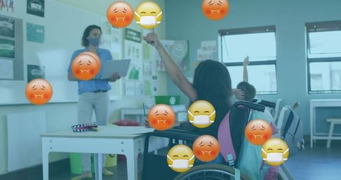 Emojis Depicting Pandemic Classroom Safety Measures