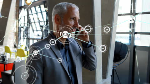 Senior Businessman Exploring Network Connections on Smartphone