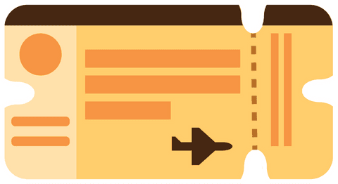 flat transparent flight ticket icon with airplane silhouette - Download Free Stock Videos Pikwizard.com
