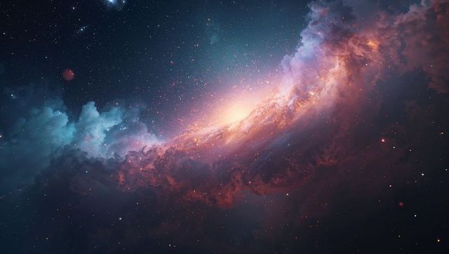 Dazzling Spiral Galaxy Glittering in Cosmic Infinity