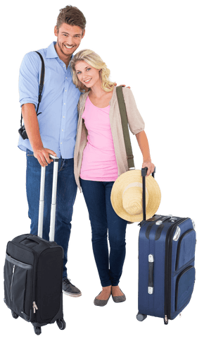 young couple preparing for vacation with luggage - Download Free Stock Videos Pikwizard.com