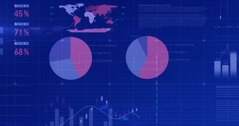 Futuristic Digital Interface with Global Charts and Data - Download Free Stock Images Pikwizard.com