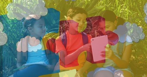 Kids Using Tablet with Autism Awareness Theme - Download Free Stock Images Pikwizard.com