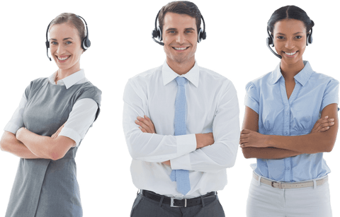 transparent call center team crossing arms with confidence - Download Free Stock Videos Pikwizard.com