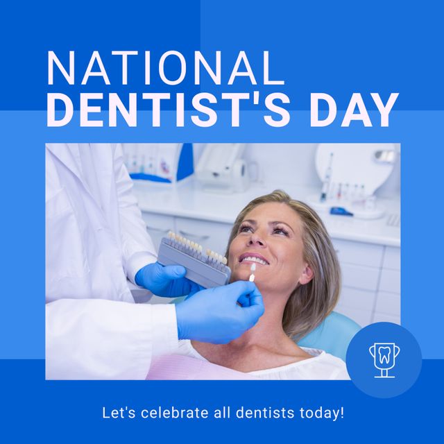 Celebrating National Dentist's Day with Smiling Female Patient and Dentist - Download Free Stock Templates Pikwizard.com