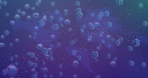 Virus Cells Overlaying DNA Structure on Blue Background - Download Free Stock Images Pikwizard.com