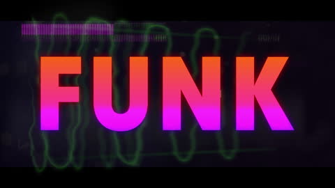 Vibrant Funk Animation with Abstract Digital Background