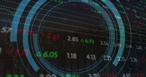 Digital Scope Analyzing Stock Market with Data Overlay - Download Free Stock Images Pikwizard.com