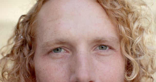 Close-up of Person with Curly Strawberry Blond Hair - Download Free Stock Images Pikwizard.com