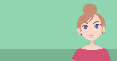 Female Teacher Illustration with Clean Green Background