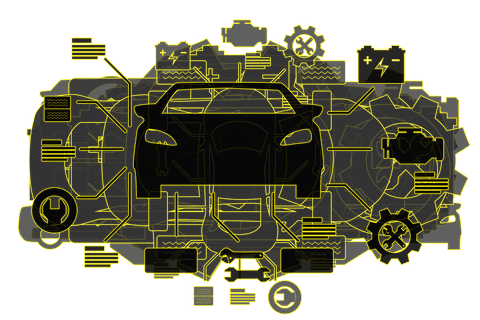 vector illustration of car model with tools on transparent background - Download Free Stock Videos Pikwizard.com