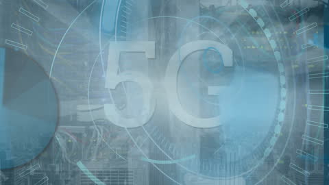 Digital 5G Technology Overlaid on Data Servers