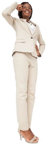 Empowered African American Businesswoman Standing Transparent Background