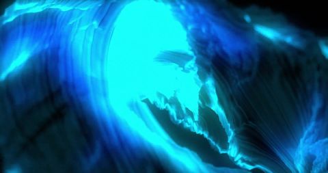 Dynamic Neon Blue Abstract Shapes on Black Background