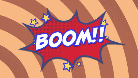 Retro Comic Book Style Boom Text Illustration