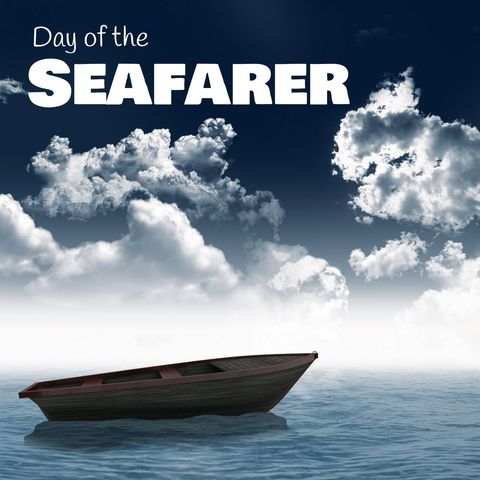 day of the seafarer celebration with empty boat and cloudy sky - Download Free Stock Templates Pikwizard.com