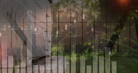 Beehive and financial graphs illustrating eco-friendly investments