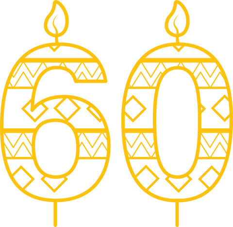 yellow 60th birthday candle number with tribal pattern transparent background - Download Free Stock Videos Pikwizard.com