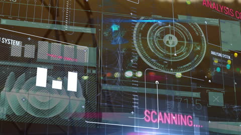 Futuristic Data Processing and Statistics Animation