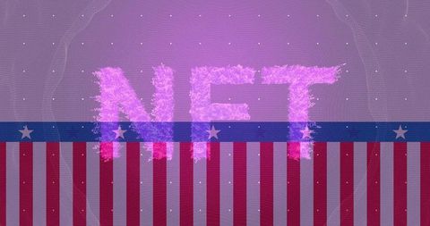 Vibrant digital particle art signifying nft revolution