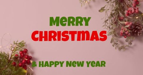 Festive Merry Christmas and Happy New Year Decoration