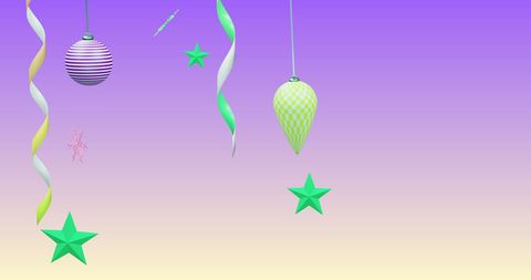 Festive Decorations on Gradient Background for Celebrations