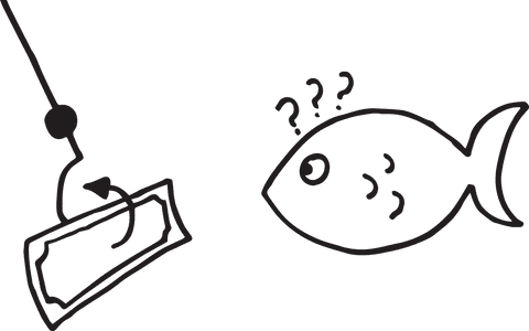 illustration of transparent fish baited by currency on hook - Download Free Stock Videos Pikwizard.com