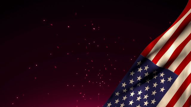 Captivating scene of the United States flag elegantly waved against a dark and starry backdrop with shimmering effects. Ideal for promotions focused on American patriotism, Veterans Day events, or national pride campaigns, this visual can enhance presentations, educational materials, and social media posts commemorating U.S. history.