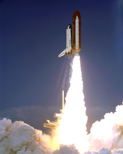 NASA's mission to planet Earth continues as Atlantis and the STS-45 International crew of xeven roars off Pad 39A with theAtmospheric Laboratory for Applications and Science (Atlas-1) onboard.  Launch occurred at 8:13 A.M., EST March 24, 1992. (Test D1310)(Item D-56)