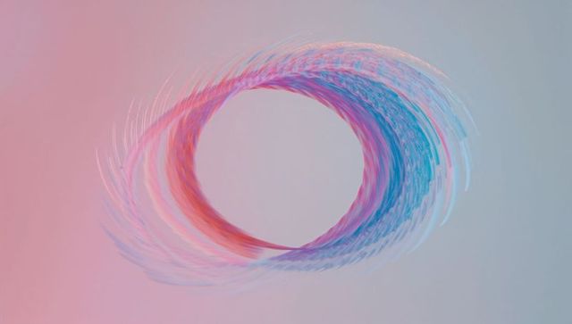 Swirling pastel oval on gradient background