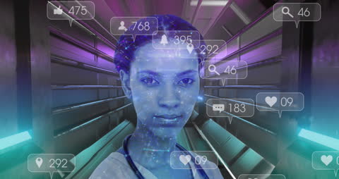 Futuristic Tech in Healthcare with Digital Networking Overlay