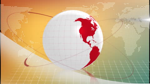 Spinning Globe with Digital Network and World Map Overlay