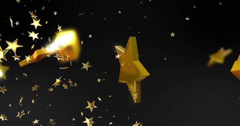 Golden Stars Falling on Black Background - Download Free Stock Images Pikwizard.com