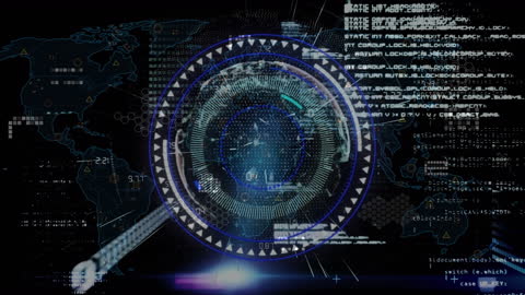 Digital Globe with Data Processing and Tech Elements