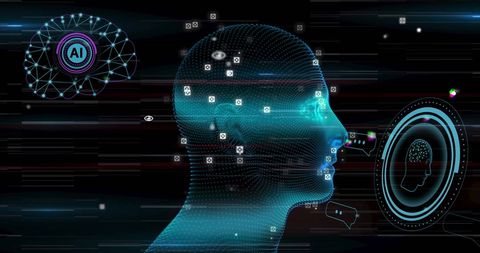 AI Technology Concept with Digital Human and Brain Interface - Download Free Stock Images Pikwizard.com