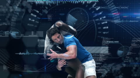 Interactive VR Sports Simulation with Futuristic Data Interface