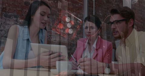 team analyzing digital financial data with tablet - Download Free Stock Images Pikwizard.com